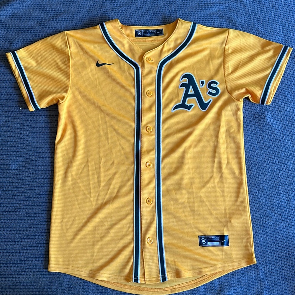 EUC Boys Size Large Genuine MLB A’s Nike Merch Jersey